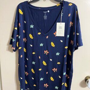 NWT Kyte Baby Women’s Relaxed Fit V-Neck in Foliage XL